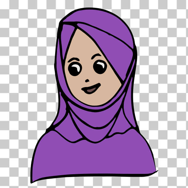 cartoon,face,girl,headscarf,hijab,magenta,Muslim,purple,smile,violet,khimar,wimple,headcovering,girl with head covered,girl with headscarf,girl with scarf,headcover,remix+215189,svg,freesvgorg