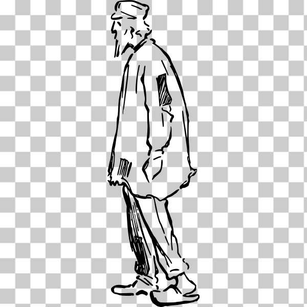 beggar,derelict,down-and-out,homeless,man,poverty,ragged,Comic characters,svg,freesvgorg