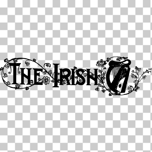 banner,decoration,divider,harp,Ireland,Irish,Logo,shamrock,text,svg,freesvgorg