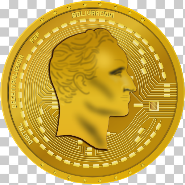 Bitcoin,Blockchain,Bolivar,cash,circle,coin,crypto,currency,gold,head,medal,metal,money,token,yellow,Comic characters,Petro,Bolivarcoin,svg,freesvgorg