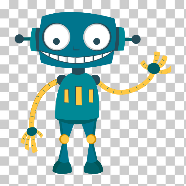 cartoon,greetings,happy,robot,vector,Non-Human Beings,Cartoon characters,Maker theme,svg,freesvgorg