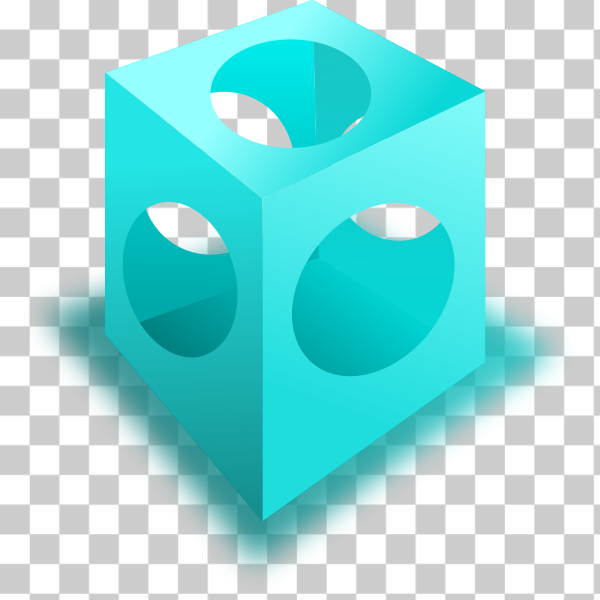 3D,aqua,blue,box,circle,cube,design,games,geometric,geometry,hole,holes,teal,turquoise,Material property,svg,freesvgorg
