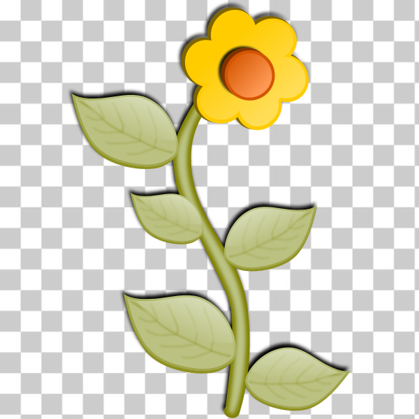 freesvgorg,nature,petal,plant,plants,vector,yellow,Plant stem,Flowering plant,3D,botany,clip-art,fall2010,flower,graphics,icon,inkscape,inky2010,Pedicel,leaf,svg