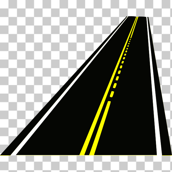 clip-art,font,graphics,highway,line,parallel,passing,perspective,road,roadway,slope,street,transportation,triangle,yellow,black and white,double yellow line,dashed yellow line,passing zone,svg,freesvgorg