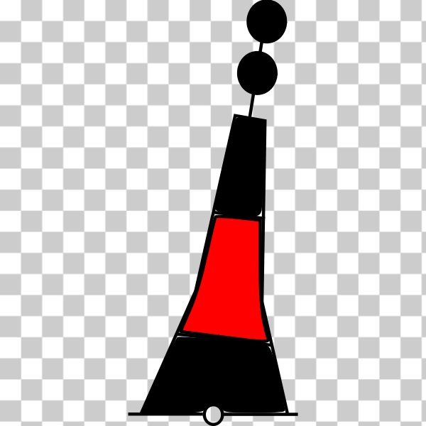 buoy,chart,clip-art,cone,navigation,sailing,sea,style,symbol,black-red-black,svg,freesvgorg