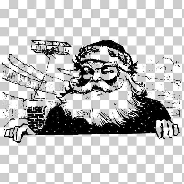 airplane,biplane,chimney,Christmas,claus,rooftop,Santa,svg,freesvgorg