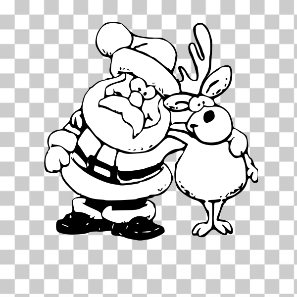 Christmas,coloring book,holiday,reindeer,Rudolph,Santa,seasons,black and white,Coloring book,svg,freesvgorg