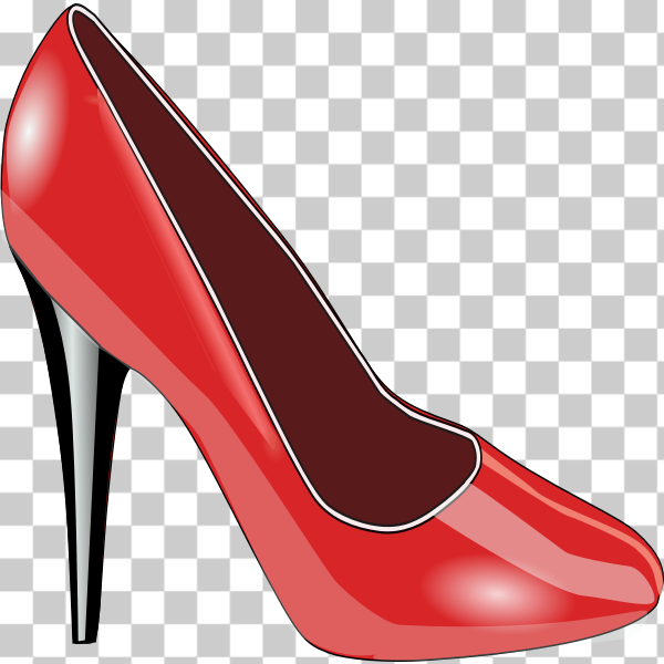 svg,freesvgorg,clips,colour,contour,heel,high heeled,leather,red,shiny,shoe,Popsicle Monster