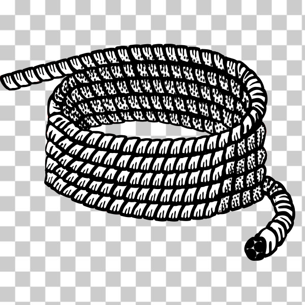 Free: SVG Black and white lineart vector illustration of rope 