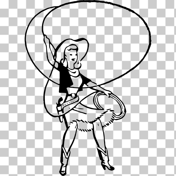 vintage cowgirl clipart free