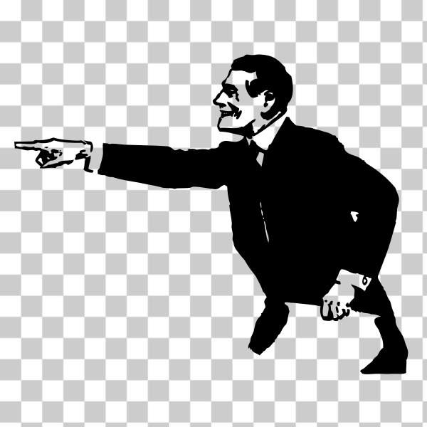 Free: SVG Vector illustration of man in suit pointing with his