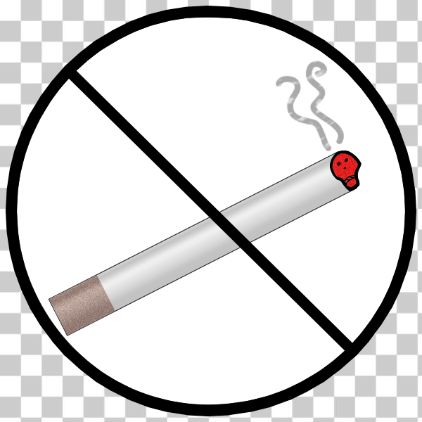Free: SVG No smoking sign with skull vector clip art 