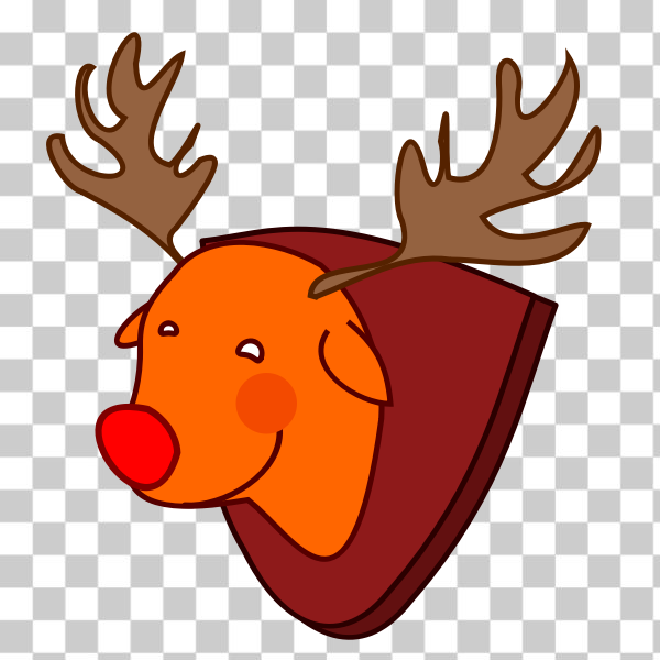 cartoon,Christmas,clip art,clipart,red-nosed,reindeer,Rudolph,svg,freesvgorg