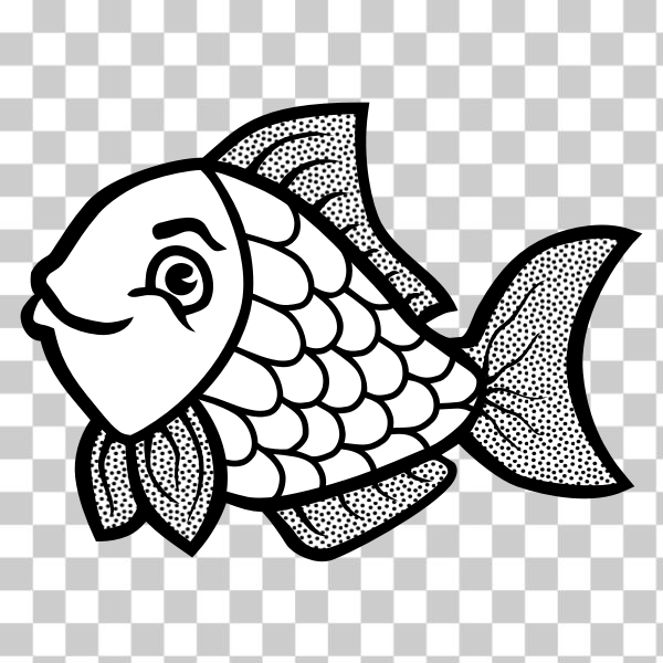 Free: SVG Fish with spots line art vector image 