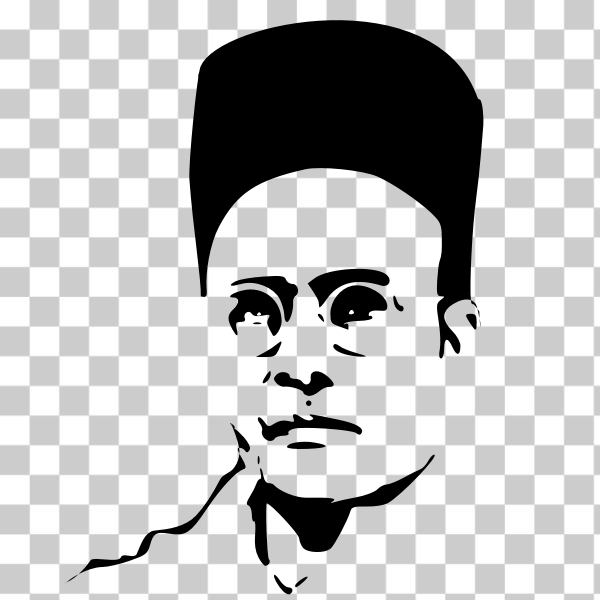 Free: SVG Vector image of portrait of Vinayak Damodar Savarkar - nohat.cc