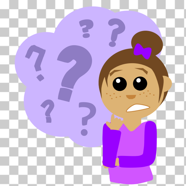 cartoon,confused,GGT,girl,jefferson,ponder,question,questions,student,Diverse kids and adults and scenery,Aprendizaje Cooperativo,svg,freesvgorg