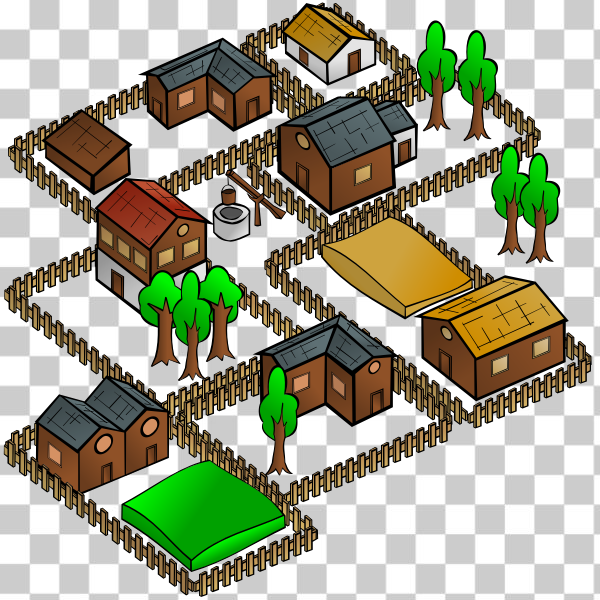 building,cartography,clip art,clipart,fantasy,geography,map,village,RPG Items,svg,freesvgorg