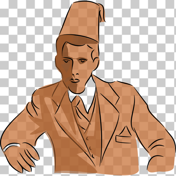 SVG Man with fez illustration - Nohat pic