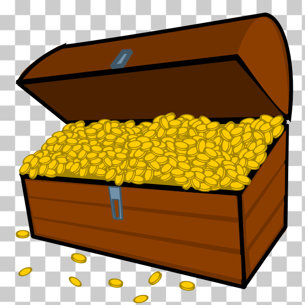 Treasure Chest Overflowing with Gold and Jewels Stock Illustration