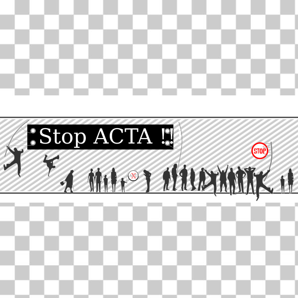 ACTA,crowd,human,protest,silhouette,stop,svg,freesvgorg