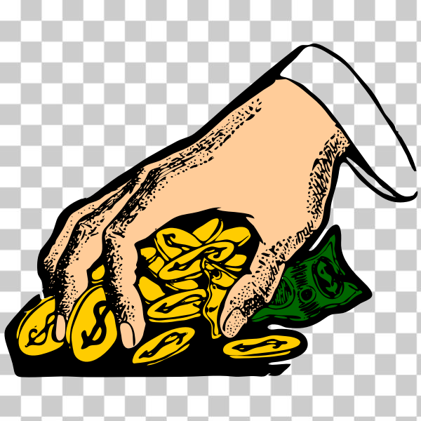 cash,clip art,clipart,coin,gr,grab,greedy,hand,money,svg,freesvgorg