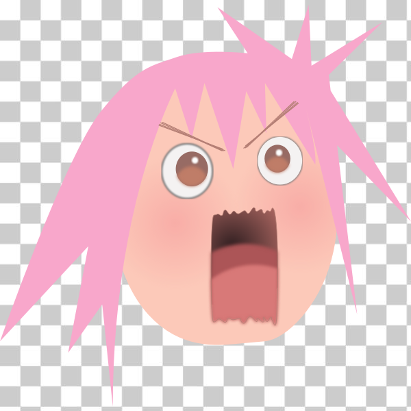 angry,anime,face,hair,head,hysterical,manga,Comic characters,svg,freesvgorg