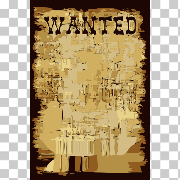 freesvgorg,brown,old,poster,svg,template,upload2openclipart,vectorized,wanted,West,Western