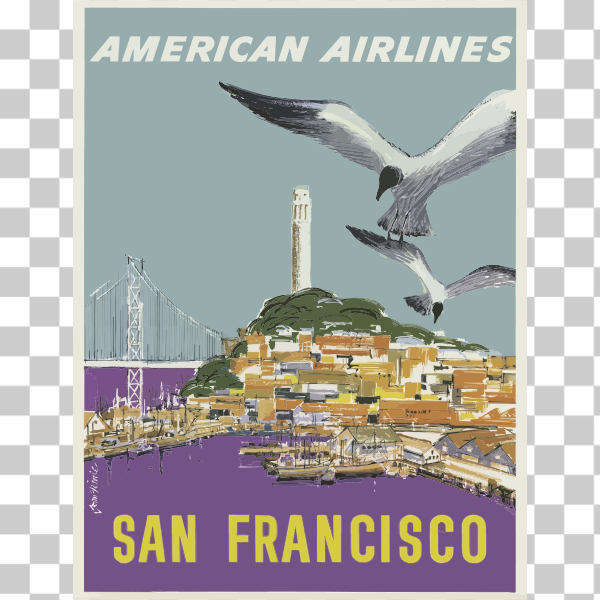 America,poster,San Francisco,svg,travel,USA,vintage,freesvgorg