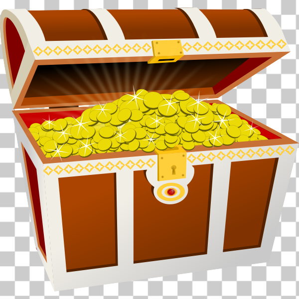 Treasure Chest Clipart Cartoon, Vector Illustration, Ai Eps Png Pdf and Jpg  Files Included, Digital Files Instant Download. 
