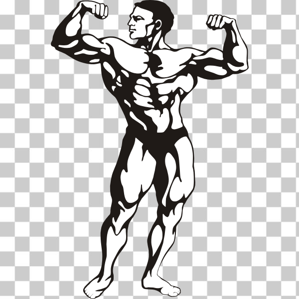 muscle man silhouette