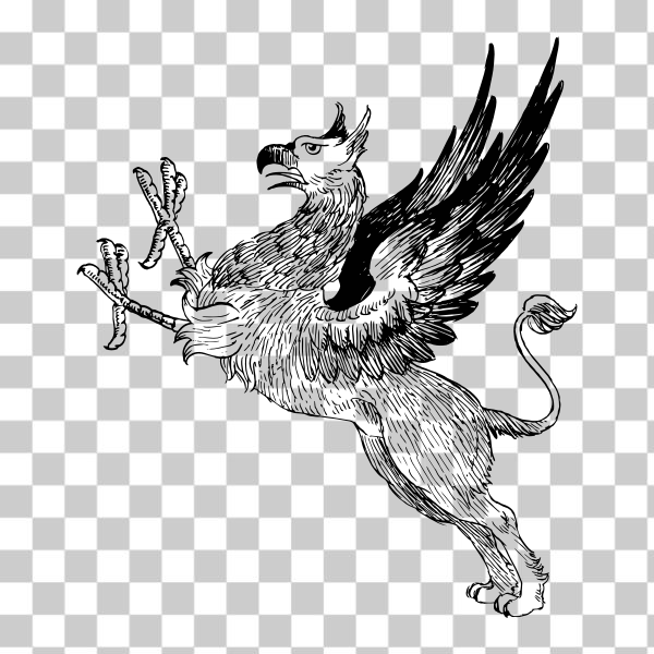 bird,creature,feathers,fictional,griffin,heraldry,lineart,lion,monster,svg,freesvgorg
