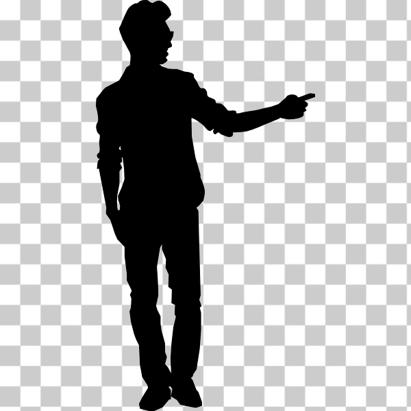 black,dude,male,man,pointing,silhouette,svg,freesvgorg
