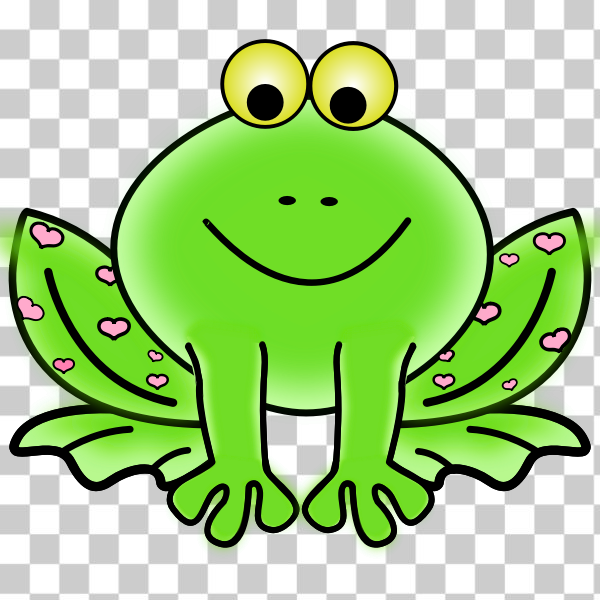 Free: SVG Green Valentine frog vector graphics - nohat.cc