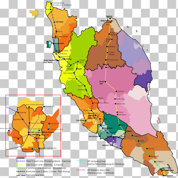 infrastructure,Malaysia,map,peninsular,railway,state,transport,svg,freesvgorg