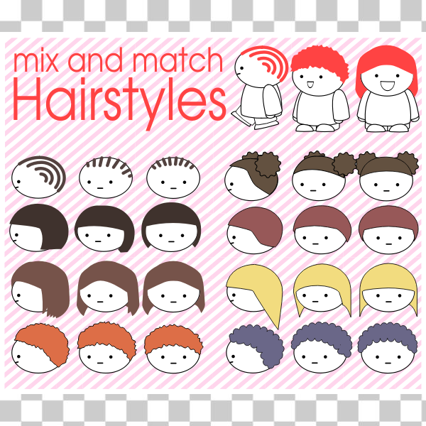 Free: SVG Different hairstyles 