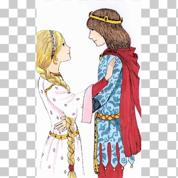 couple,drawing,illustration,love,prince,princess,romance,fairy tale characters,svg,freesvgorg