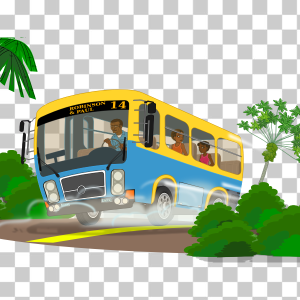 bus,cartoon,comic,island,ride,svg,tropical,freesvgorg