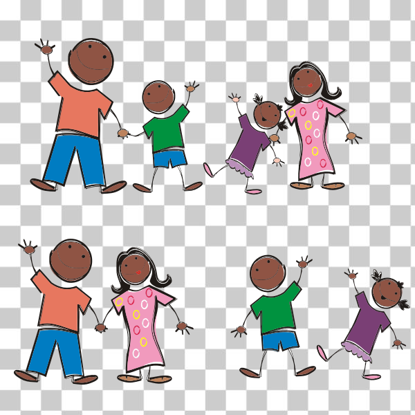 African,black,boy,comic,dad,daughter,drawing,ethnic,family,people,person,stick figure,Comic characters,svg,freesvgorg