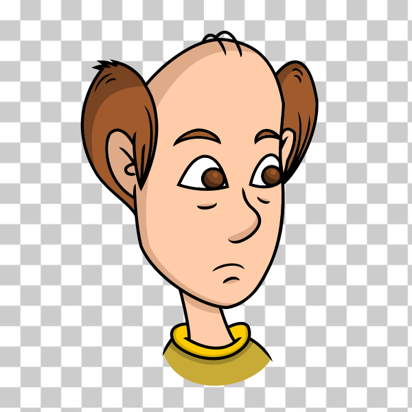 bald,bald man,caricature,comic,illustration,man,Sadness,svg,freesvgorg