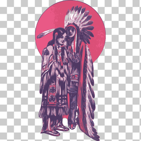 Free: SVG Native American couple vector image - nohat.cc