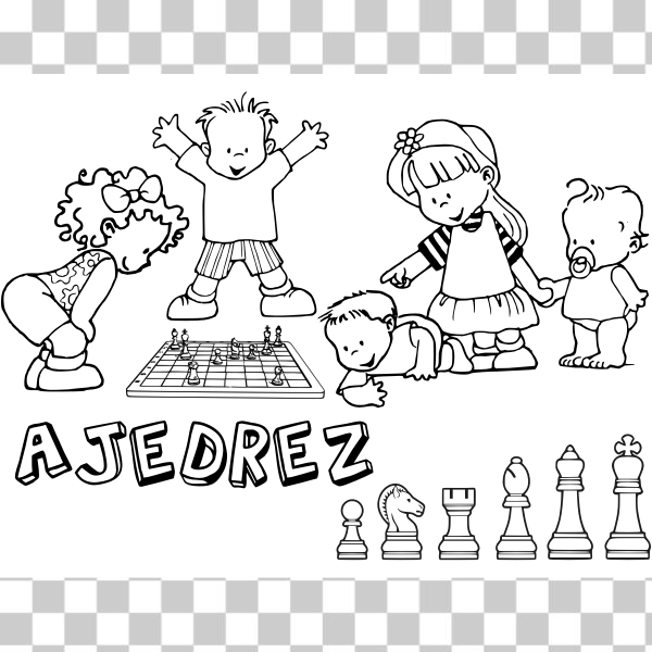 ajedrecista,ajedrez educativo,svg,freesvgorg,black,black and white,black-white,board game,chess classes,chess player,children,coloring book,b&amp;w,ajedrez