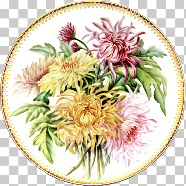 China,decorated,decorative,floral,flower,flowery,leafy,leaves,plate,porcelain,pottery,svg,freesvgorg