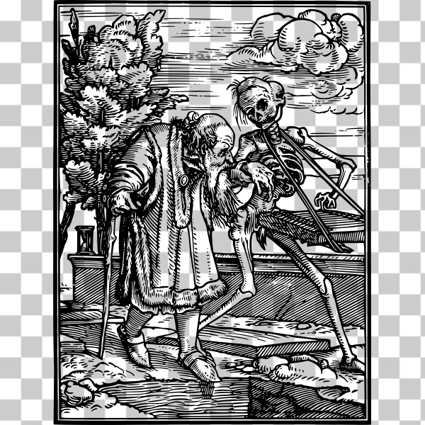 death,old,outline,outlined,people,person,skeleton,todtentanz,Semi-Realistic People,macabre,Holbein,Non-Human Beings,Dance of death,svg,freesvgorg