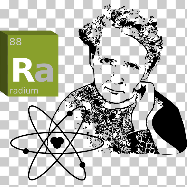 atom,Marie Curie,Nobel,physics,radioactivity,radium,science,svg,freesvgorg