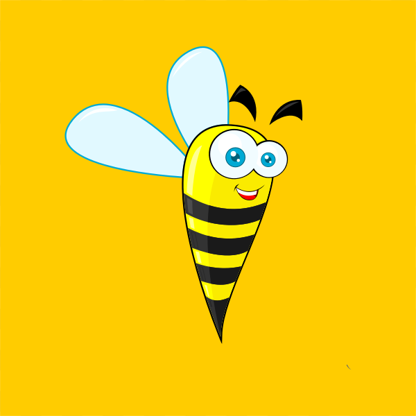 bee,character,cute,flying,funny,mascot,smile,vector,Anthropomorphized Animals,svg,freesvgorg