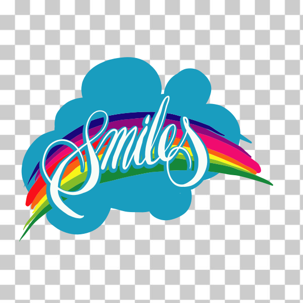 clouds,colored,happy,lettering,rainbow,smiles,svg,freesvgorg