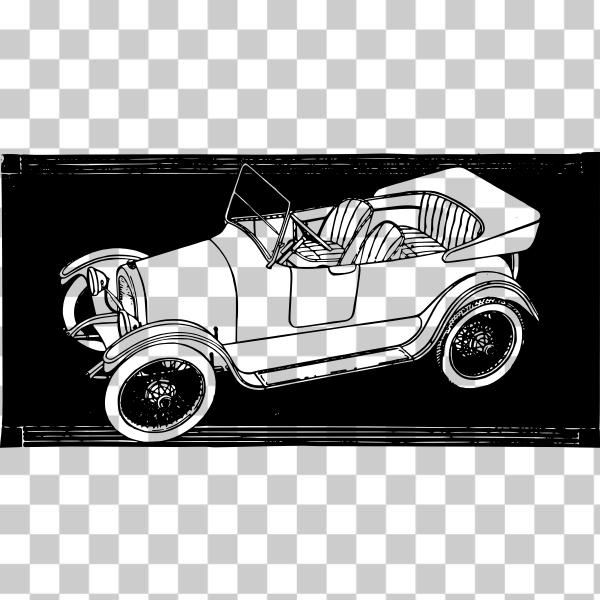automobile,car,convertible,ford,history,inverted,model-T,old,retro,white,svg,freesvgorg
