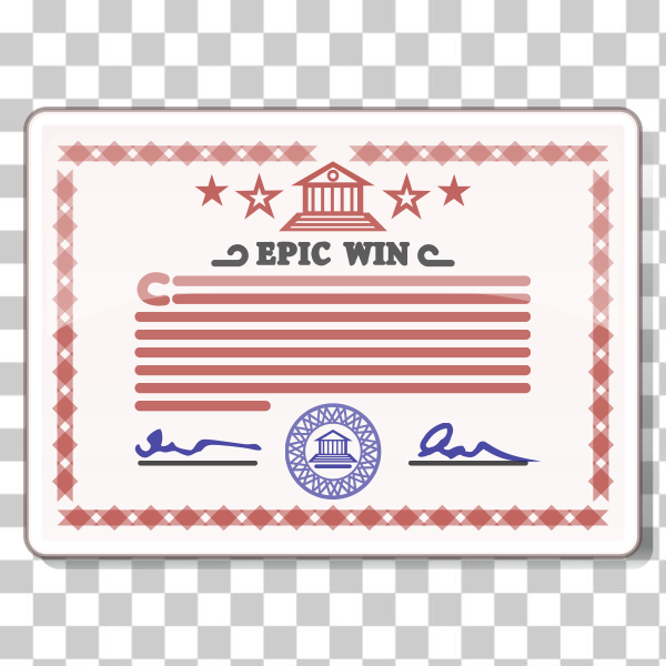 attestation,blue,certificate,epic,License,paper,signature,svg,freesvgorg