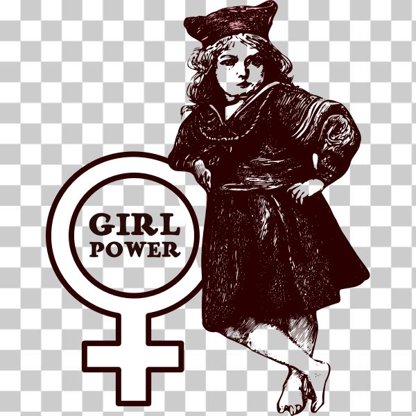 freesvgorg,female symbol,Feminism,girl,girl power,openclipart,school girl,svg,Semi-Realistic People,Female Symbol,Fat Lady Films