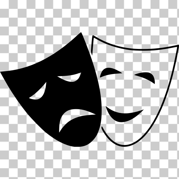 Drama Masks Svg, Comedy and Tragedy Masks, Theater Faces Svg